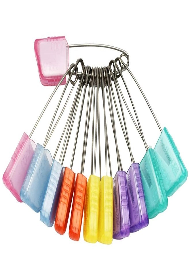 THANUS CRAFT THANU'S CRAFT Multicolor Colorful Plastic Double Lock Large Saree Safety Pin Women Kids Cloth Diaper Pins for Baby Safe - Image 1